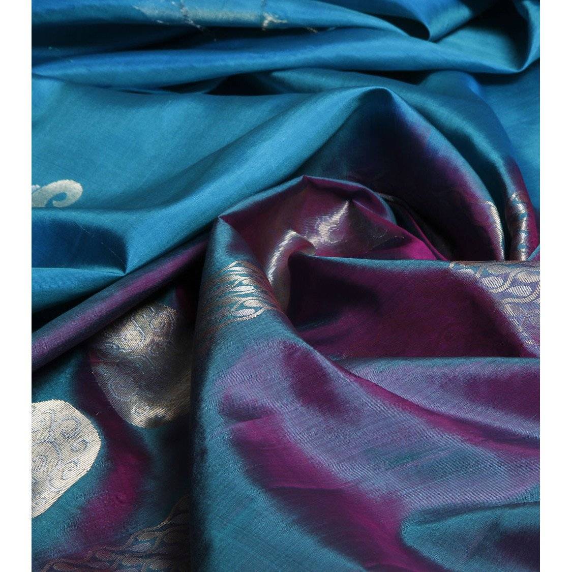 Handwoven Blue Pure Silk Saree