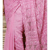 Pink Chiffon Saree - Chikankari