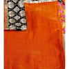 Grey & Orange Muga Silk Saree with Banarasi Silk Border