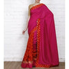 Pink Tussar & Muga Silk Saree with Banarasi Brocade Patch