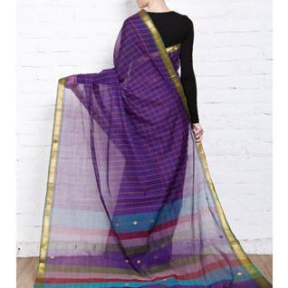 Purple Handloom Cotton Sarees