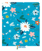 Spring Flowers on Blue Swedish Dishcloth