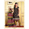 Black Printed Pure Cotton semi stitched Salwar Suit with dupatta