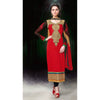 Maroon Chanderi Cotton Salwar Kameez Dress Materials