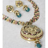 Multicoloured Gold Plated Embellished Necklace Set (100000061497)