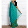 Load image into Gallery viewer, Blue &amp; Green Chequered Mangalgiri Cotton Saree