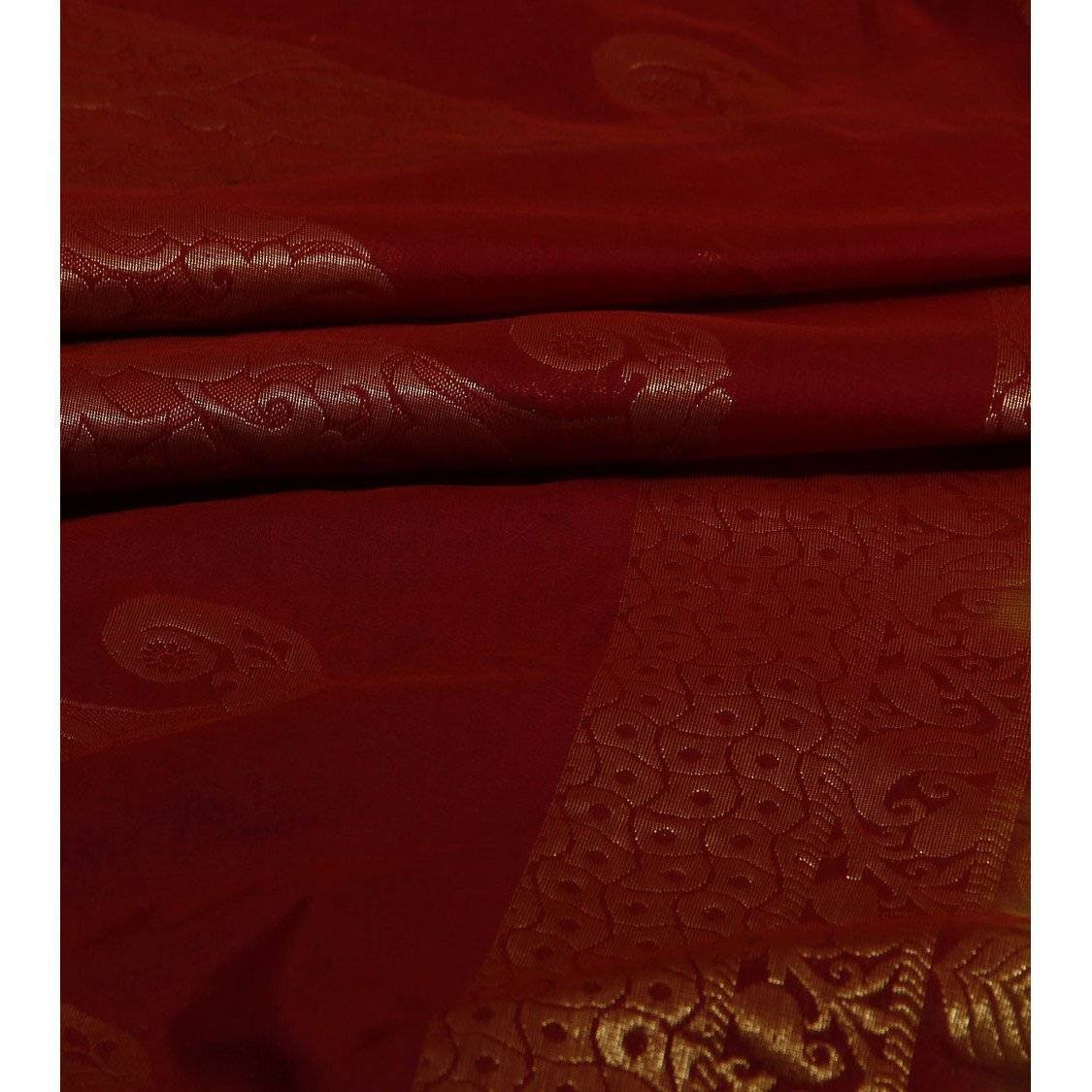 Copper Brown Cotton Silk Saree with Zari Work