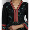 Load image into Gallery viewer, Black Embroidered Matka Silk Cotton Kurta