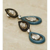 Blue Teardrop Embellished Earrings