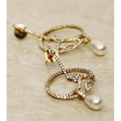 Pearl Drop Gold Plated Earrings (100000061535)