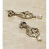 Silver Stone Embellished Pearl Drop Earrings