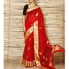 Red Chanderi Cotton Silk Saree with Zari Work