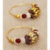 Golden & Ruby Embellished Earrings