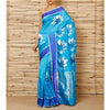 Load image into Gallery viewer, Turquoise Silk Big Flower Booti Chanderi Saree