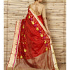 Red Silk Zari Stripes And Border & Skirt Pattern Chanderi Saree