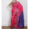 Handwoven Pink and Blue Silk Saree