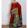 Load image into Gallery viewer, Handwoven Red, Blue and Green Silk Saree
