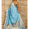 Load image into Gallery viewer, Turquoise Pat Silk saree