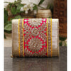Load image into Gallery viewer, Pink &amp; Yellow Zari &amp; Sequin Clutch