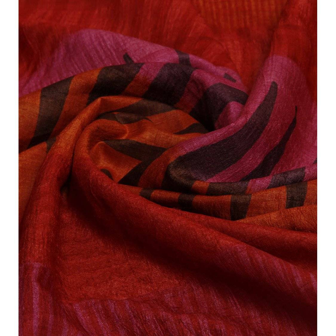 Red & Pink Silk Saree