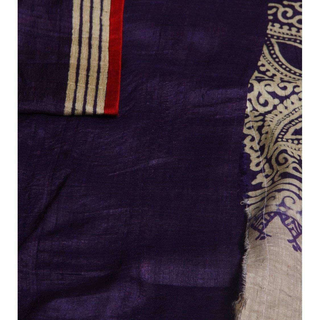 Tussar & Purple Silk Saree