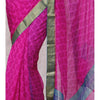 Pink Block Printed Chiffon Saree