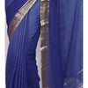 Load image into Gallery viewer, Blue Georgette Saree with Zari Border