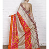 Load image into Gallery viewer, Grey &amp; Orange Muga Silk Saree with Banarasi Silk Border