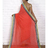 Load image into Gallery viewer, Orange Block Printed Chiffon Saree