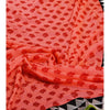 Load image into Gallery viewer, Orange Block Printed Chiffon Saree