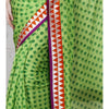 Load image into Gallery viewer, Green Block Printed Chiffon Saree