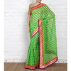 Load image into Gallery viewer, Green Block Printed Chiffon Saree