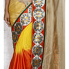 Load image into Gallery viewer, Beige, Orange &amp; Yellow Kota Silk Saree