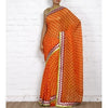 Load image into Gallery viewer, Orange Block Printed Chiffon Saree (100000043790)