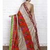 Load image into Gallery viewer, Grey &amp; Orange Muga Silk Saree with Banarasi Silk Border
