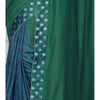 Green Tussar & Muga Silk Saree with Banarasi Brocade Patch