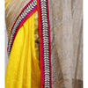 Beige & Yellow Kota Silk Saree