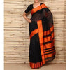 Black & Orange Cotton Silk Maheshwari Saree