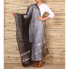 Load image into Gallery viewer, Black &amp; Silver Cotton Silk Maheshwari Dupatta