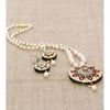 White Pearl & Kundan Embellished Necklace Set