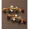 Golden & Red Embellished Earrings