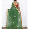 Load image into Gallery viewer, Green &amp; Navy Blue Bandhani Georgette Saree