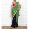 Load image into Gallery viewer, Green &amp; Navy Blue Bandhani Georgette Saree