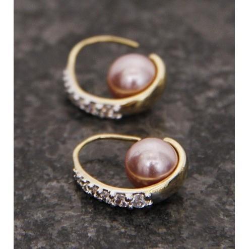 Brown Stone Embellished Earrings