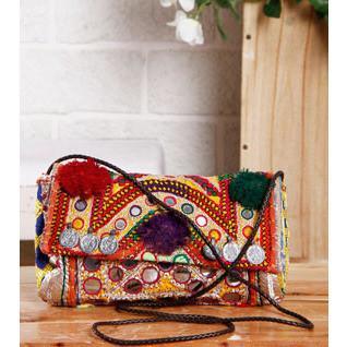 Multicoloured Embroidered Afghani Clutch