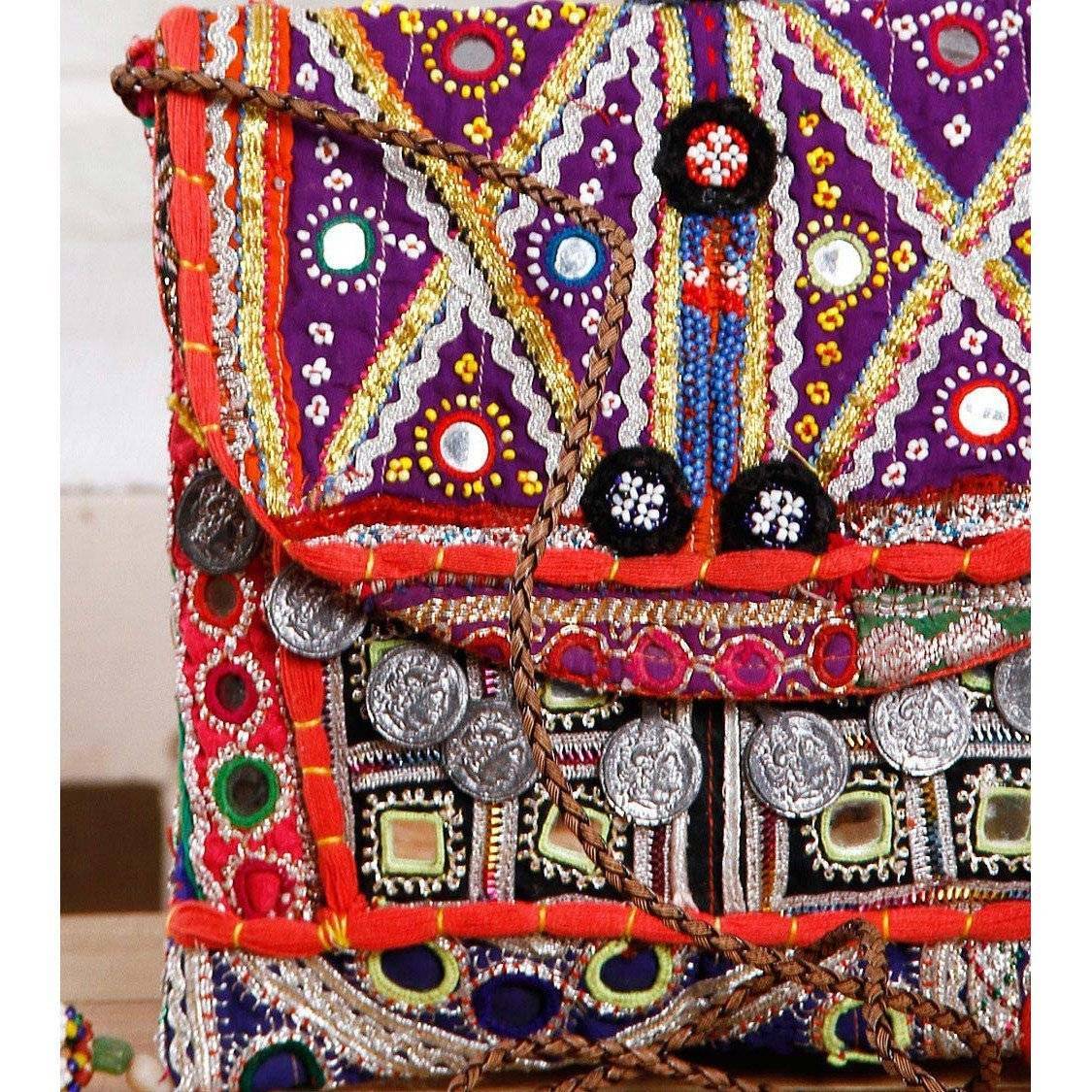 Multicolored Embroidered Afghani Sling Bag