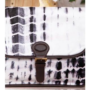 White & Black Tie Dyed Suede Sling Bag