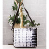 White & Black Tie Dyed Suede Sling Bag