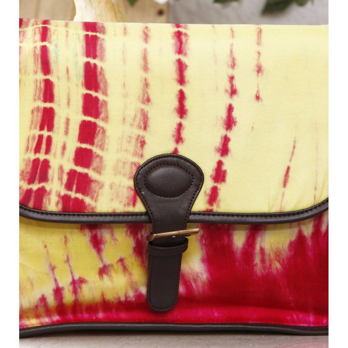 Pink & Yellow Tie Dyed Suede Sling Bag