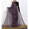 Purple Handloom Cotton Saree (100000055382)